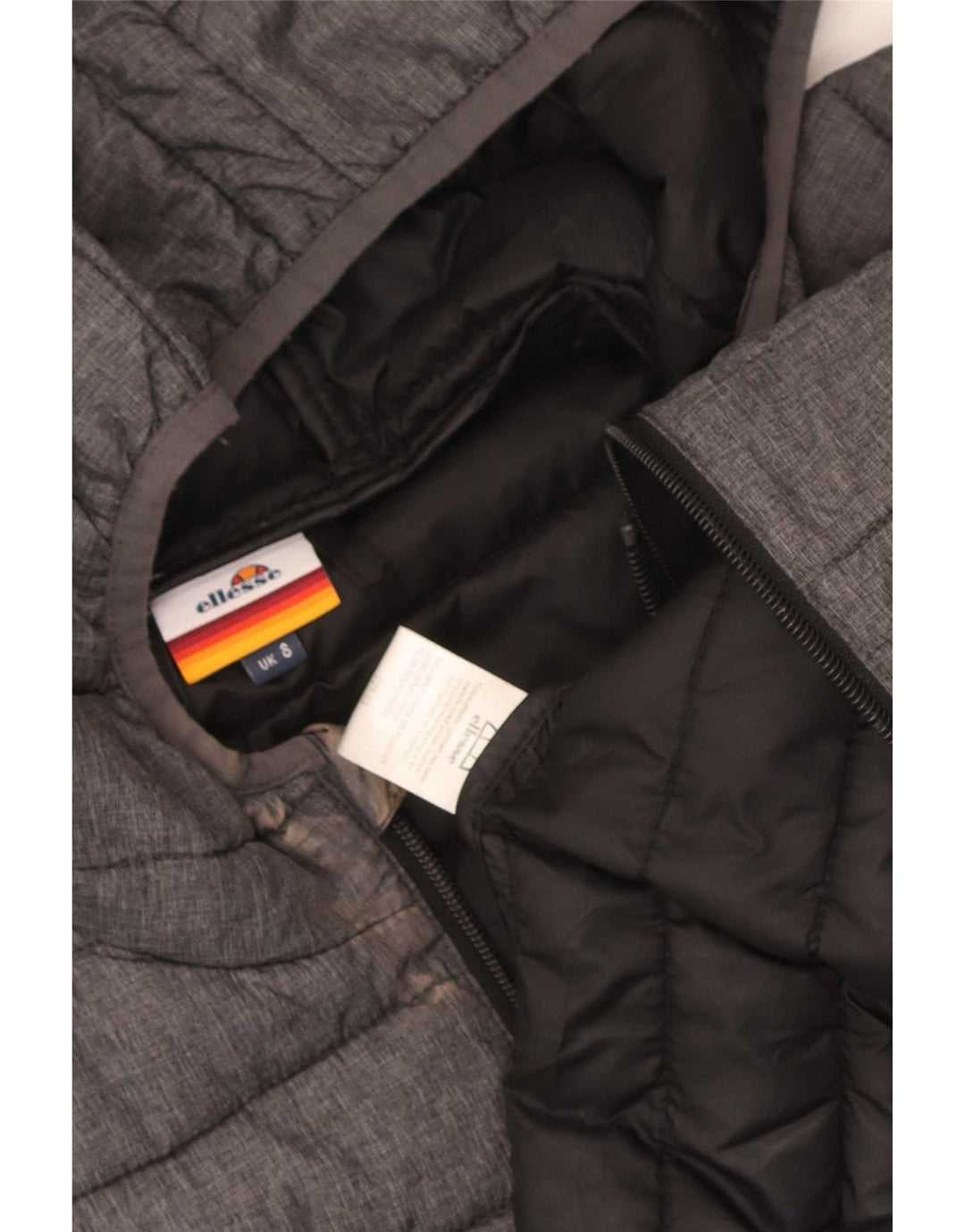 Giacca imbottita con cappuccio da donna Ellesse UK 8 Small Poliestere grigio