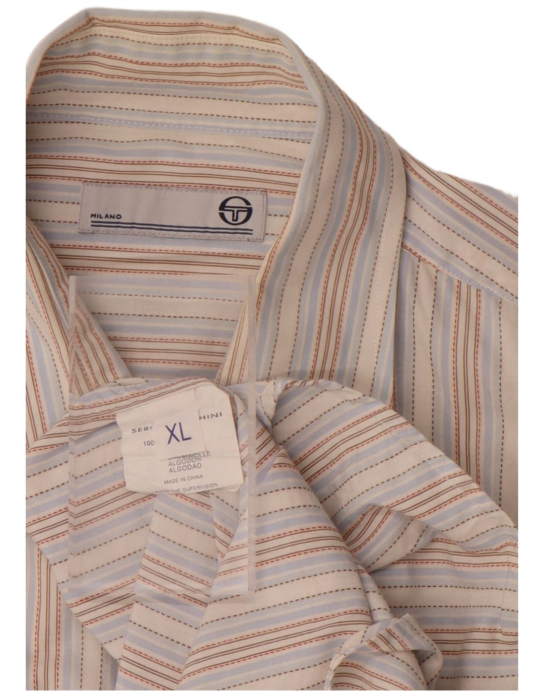 SERGIO TACCHINI Mens Milano Shirt XL Multicoloured Striped Cotton