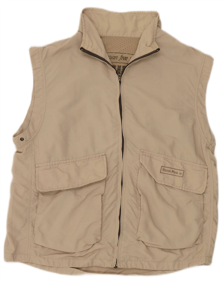 Gilet pratico da uomo Think Pink IT 50 Large Beige Nylon
