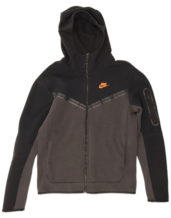 Nike Mens Zip Hoodie Sweater Small Black Colourblock Cotton