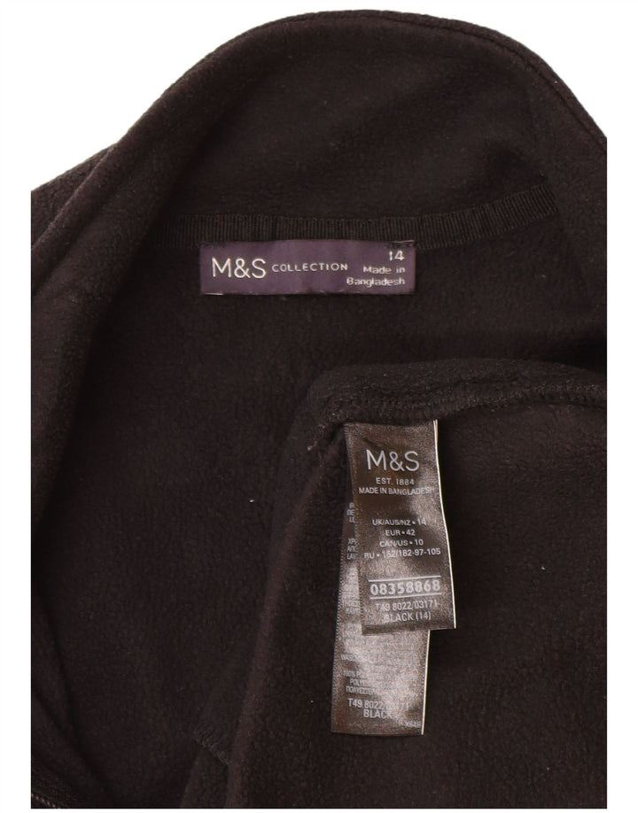 Giacca in pile da donna Marks & Spencer UK 14 grande poliestere nero