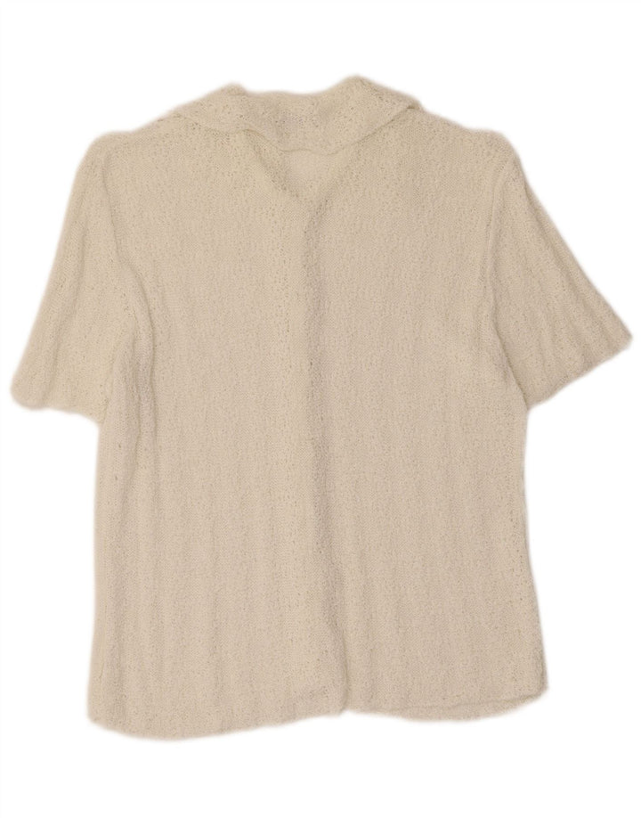Camicetta camicia a maniche corte da donna Marks & Spencer UK 12 medio bianco sporco