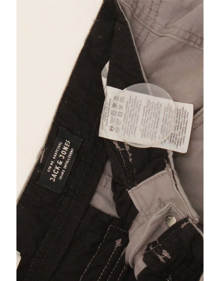 Pantaloncini cargo da uomo Comfort Fit Jack & Jones piccoli W29 in cotone grigio