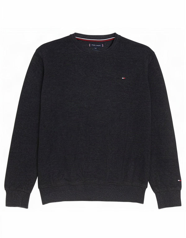 Maglione maglione girocollo da uomo Tommy Hilfiger XL in cotone grigio