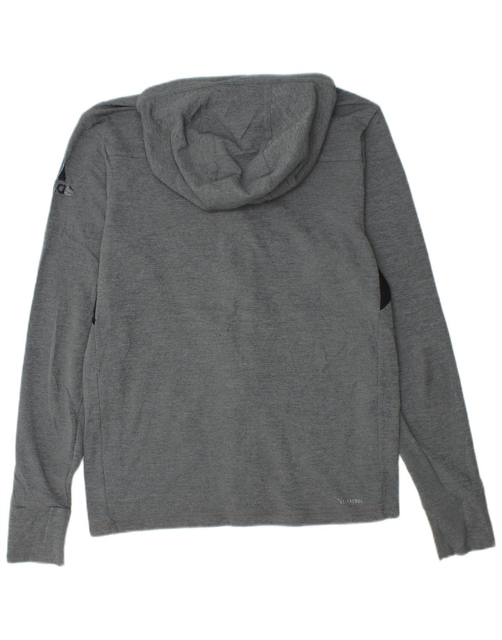 Maglione con cappuccio e zip grafica ADIDAS da uomo Climacool piccolo grigio a blocchi di colore
