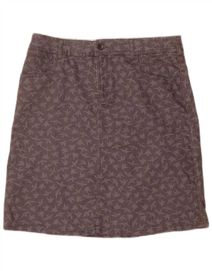 Gonna in denim con motivo astratto da donna White Stuff UK 12 medio W32 grigio