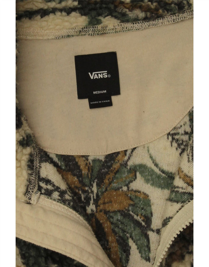 Giacca in pile da uomo Vans UK 38 Poliestere floreale verde medio