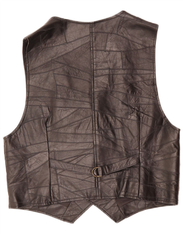 Gilet in pelle da uomo VINTAGE medio nero