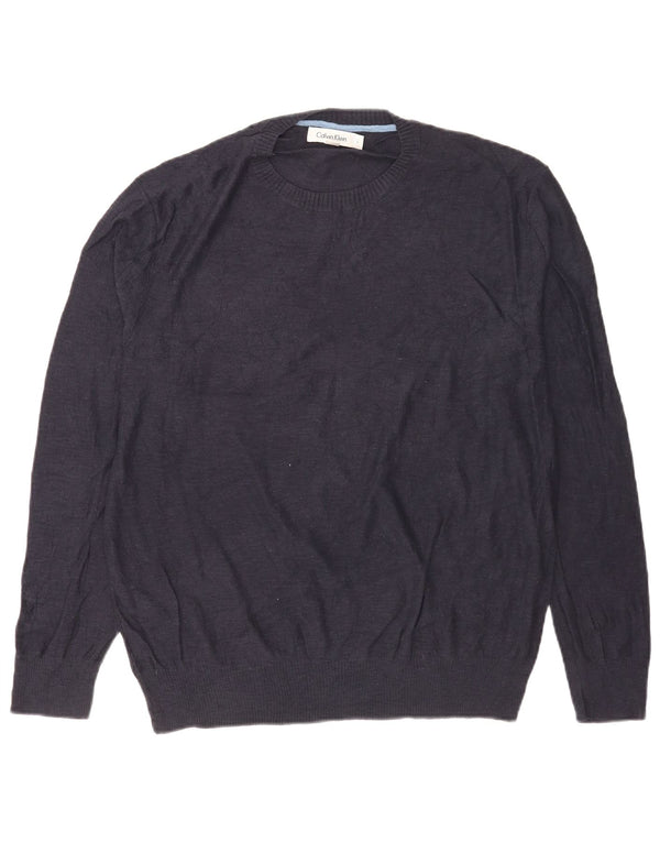 Calvin Klein Uomo Maglione Girocollo Maglione Grande Cotone Blu Navy