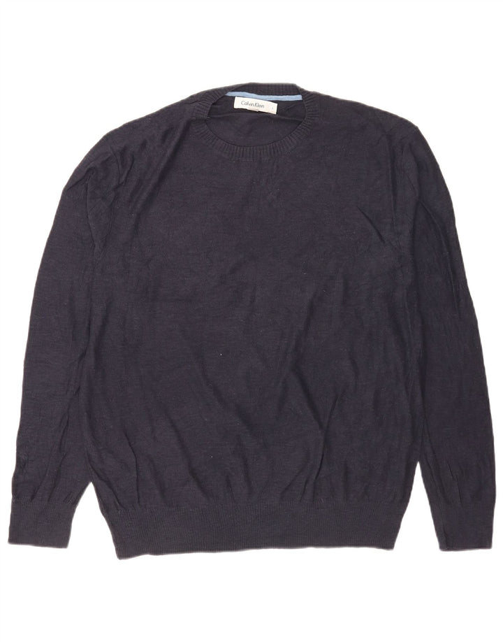 Calvin Klein Uomo Maglione Girocollo Maglione Grande Cotone Blu Navy