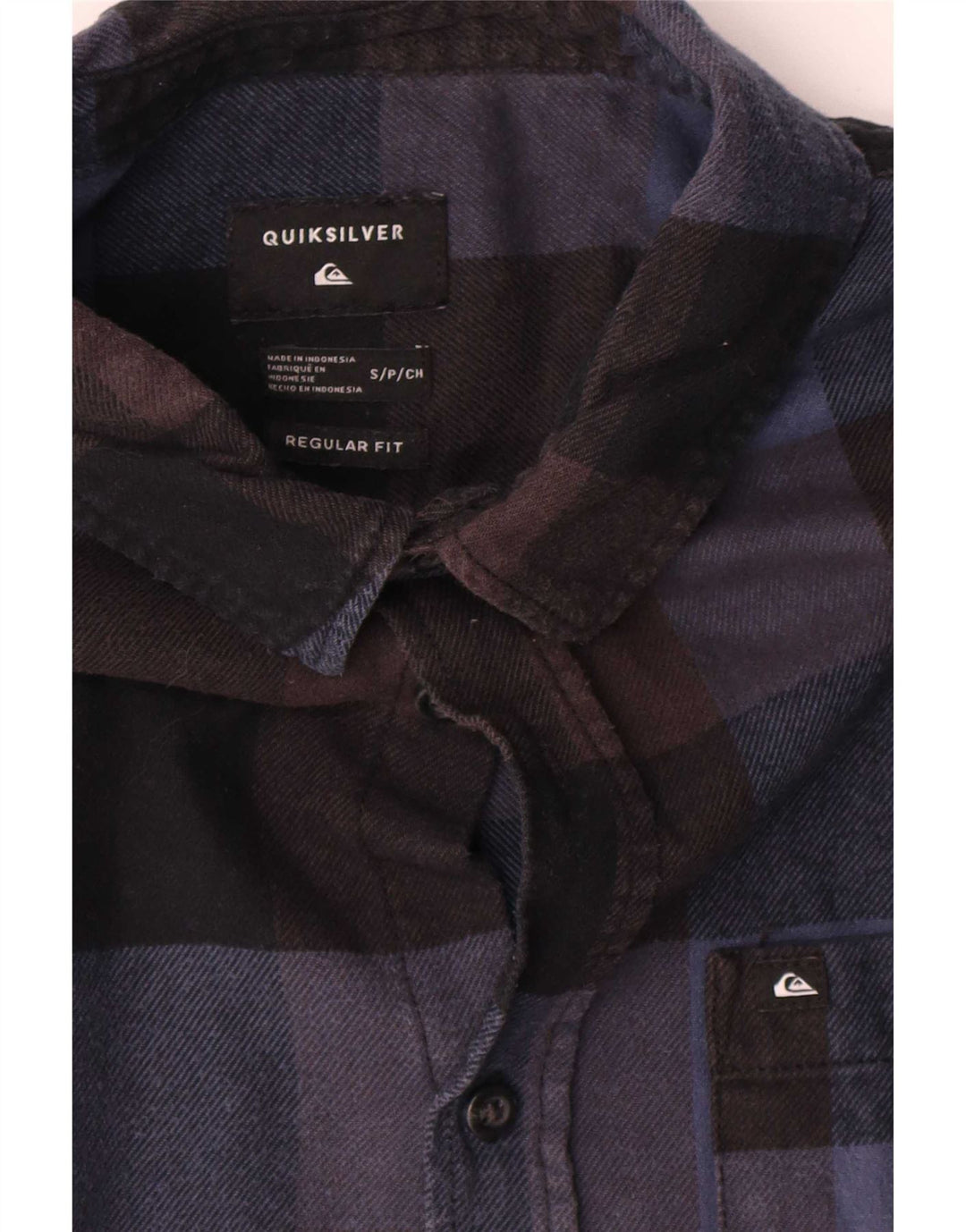 Quiksilver Camicia da uomo in flanella dalla vestibilità regolare, piccola in cotone a quadretti blu navy