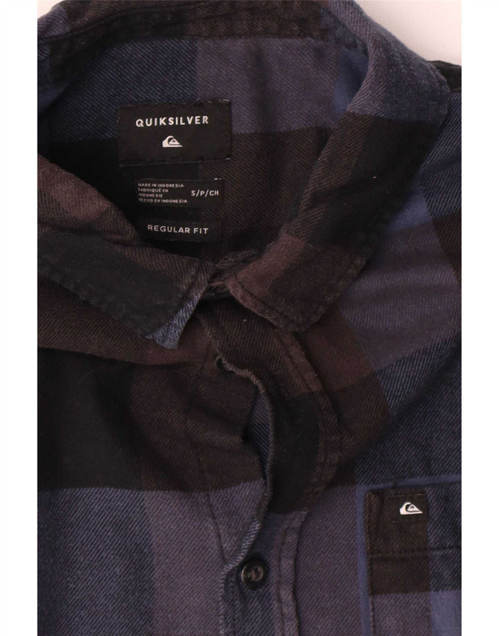 Quiksilver Camicia da uomo in flanella dalla vestibilità regolare, piccola in cotone a quadretti blu navy