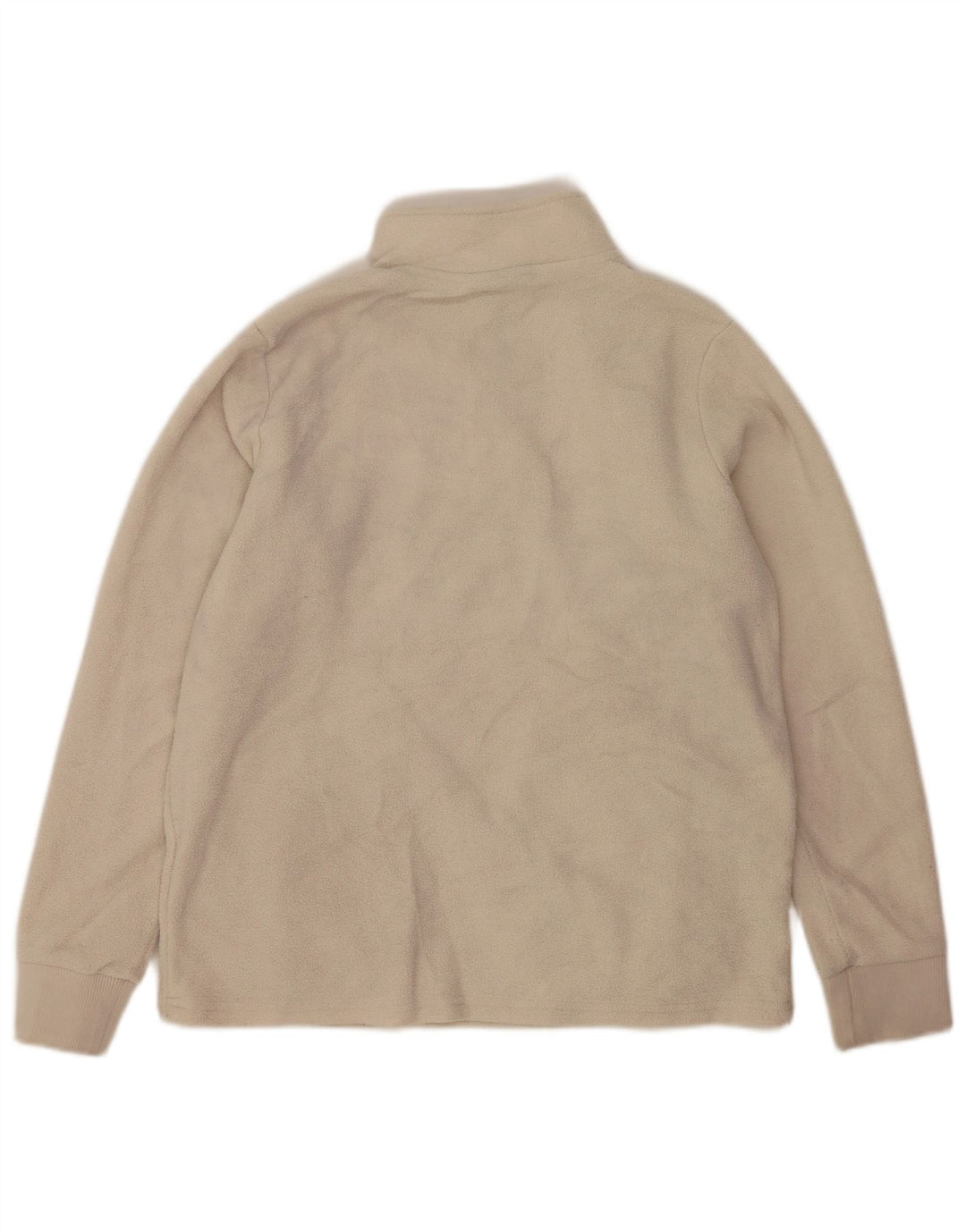 Maglione in pile da uomo con collo con zip grafica Nautica, poliestere bianco sporco medio