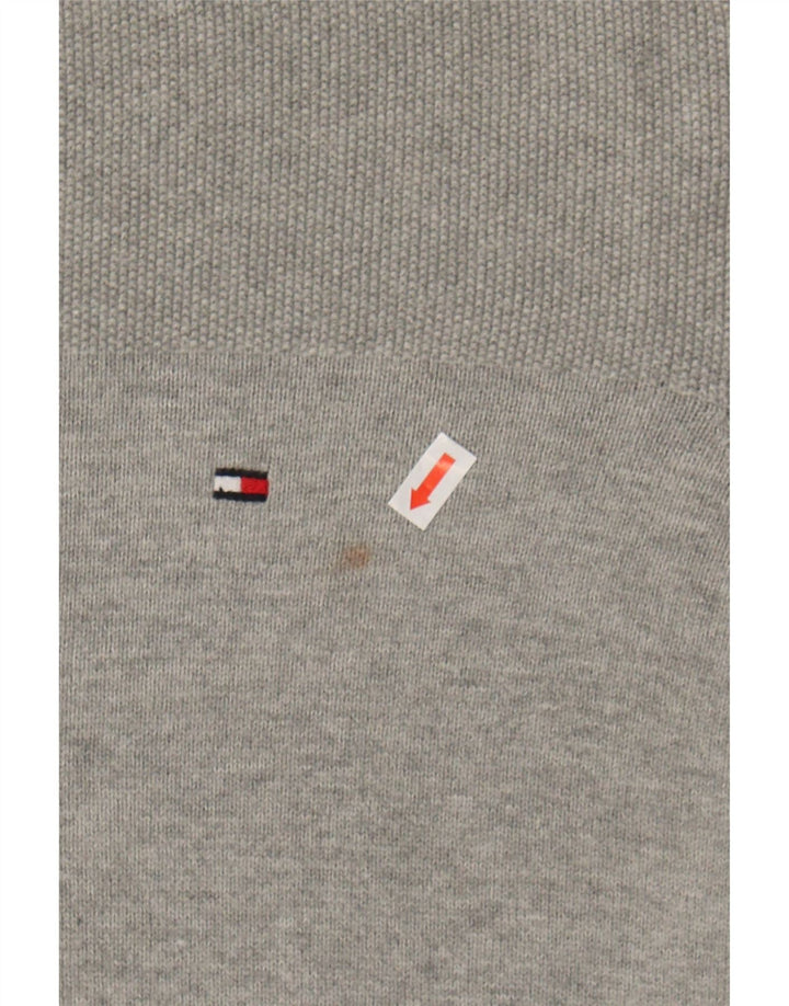 TOMMY HILFIGER Mens Zip Neck Jumper Sweater Large Grey Cotton Vintage Tommy Hilfiger and Second-Hand Tommy Hilfiger from Messina Hembry 