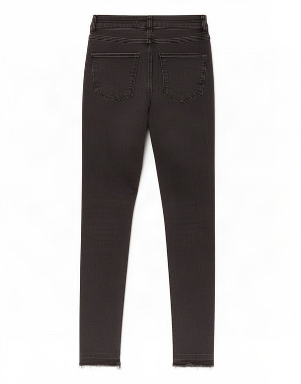 Jeans skinny a vita alta da donna Zara EU 38 Small W28 L27 cotone nero