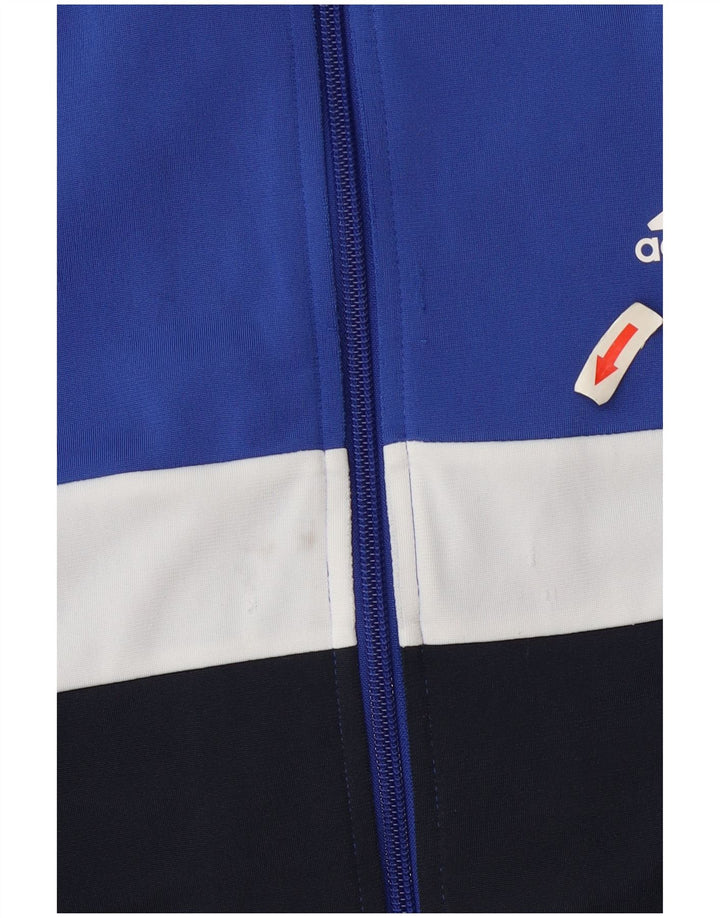 Giacca da tuta da ragazzo Adidas 13-14 anni in poliestere color block blu