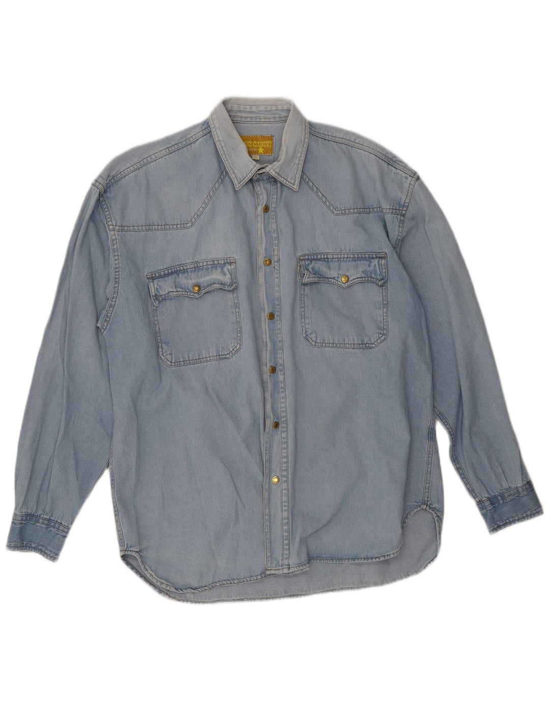 Camicia di jeans vintage da uomo grande blu
