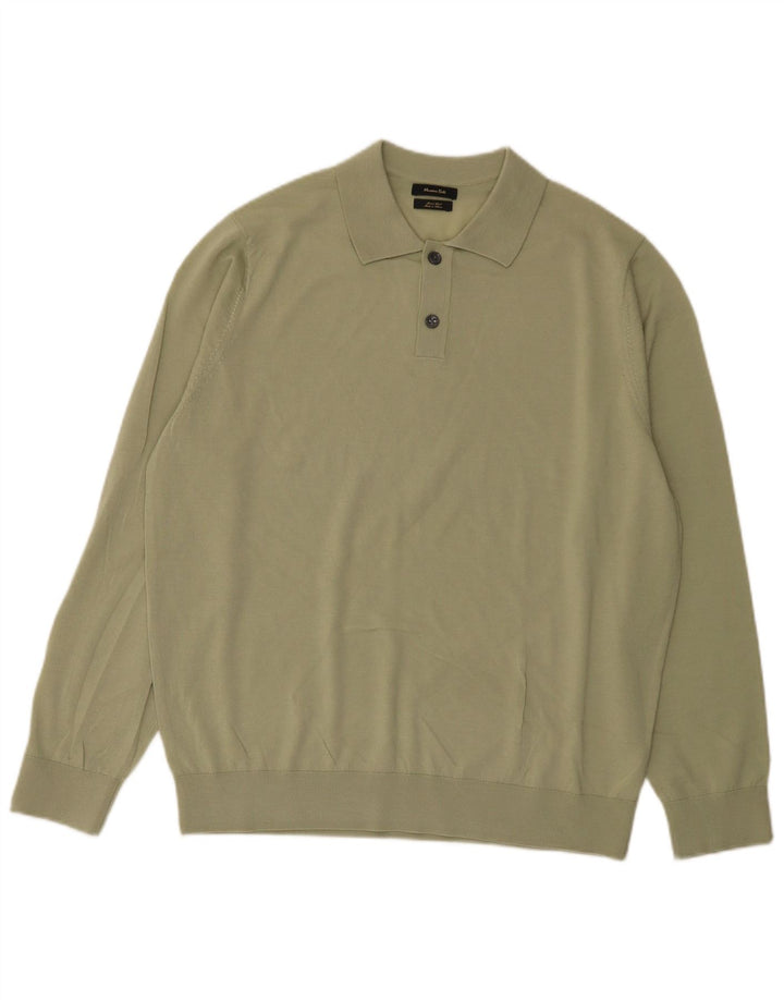 Massimo Dutti Maglione da uomo con collo alto in lana verde XL