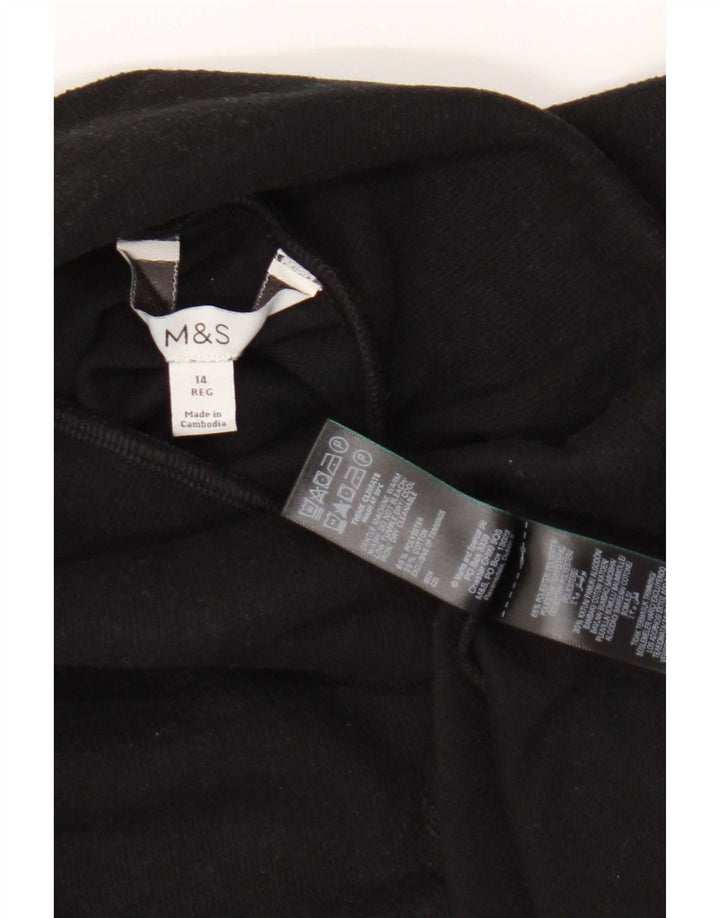 Abito maglione a maniche lunghe da donna Marks & Spencer UK 14 grande poliestere nero