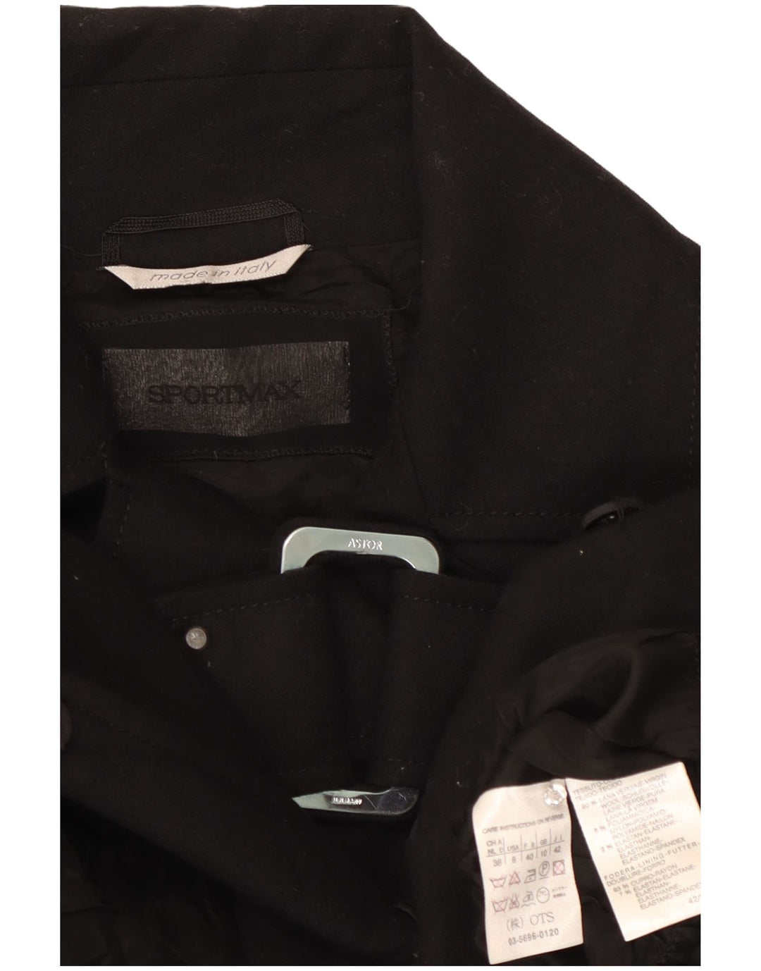 Giacca blazer da donna Sportmax UK 10 piccola lana nera