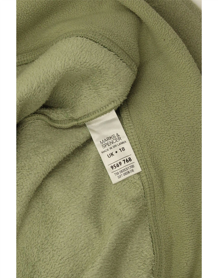Giacca in pile oversize da donna Marks & Spencer UK 18 XL poliestere verde