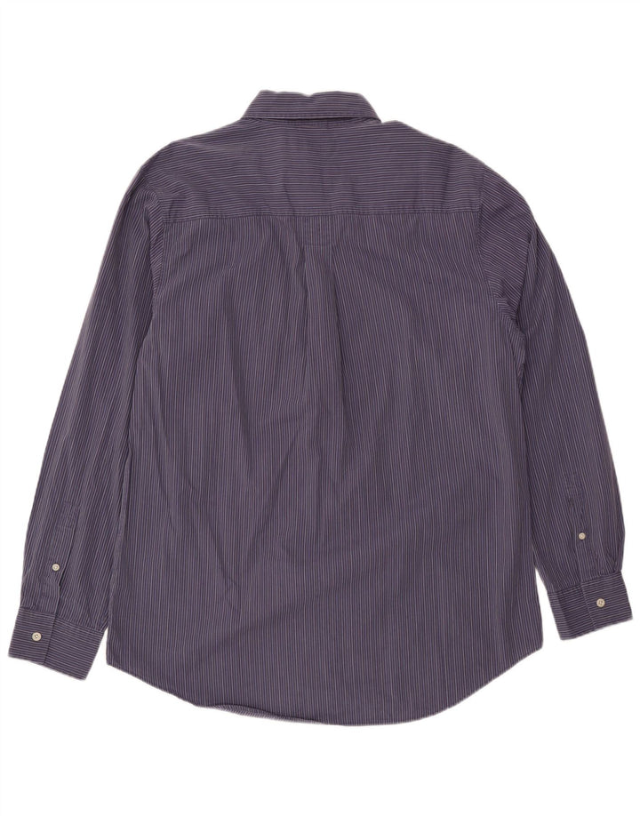 Camicia da uomo Timberland grande in cotone gessato blu navy