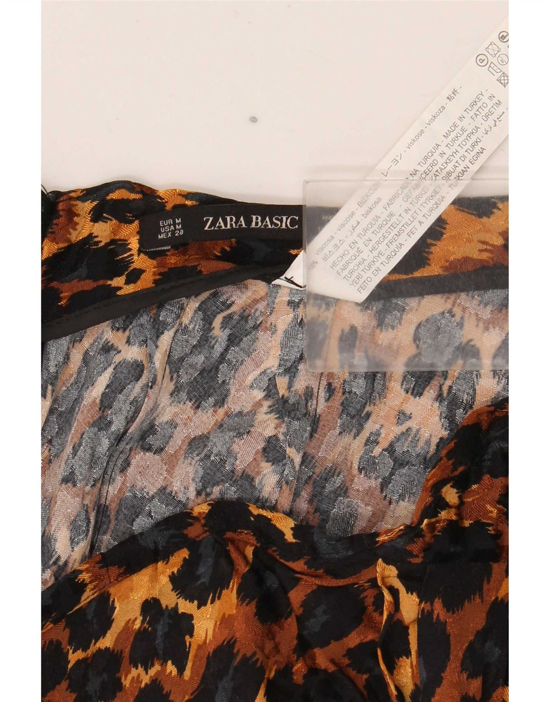 Gonna asimmetrica Zara da donna media W28 viscosa stampa animalier marrone