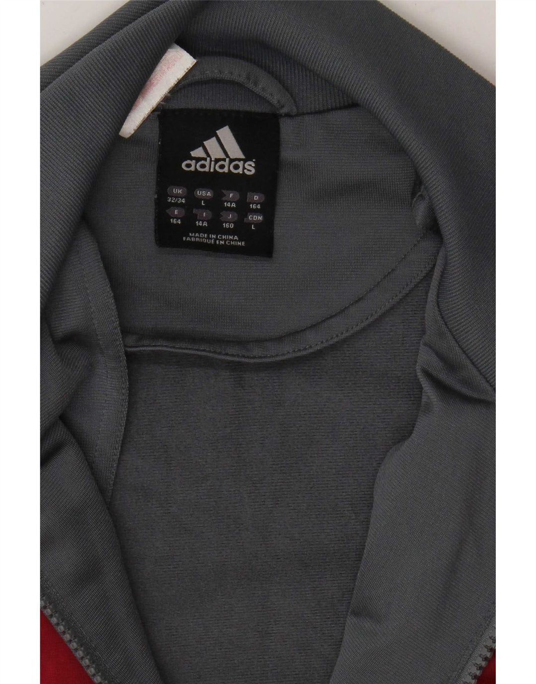 Giacca da tuta da ragazzo Adidas 13-14 anni in poliestere color block grigio