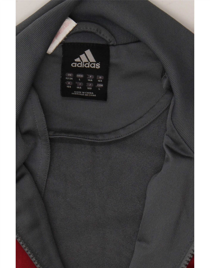 Giacca da tuta da ragazzo Adidas 13-14 anni in poliestere color block grigio
