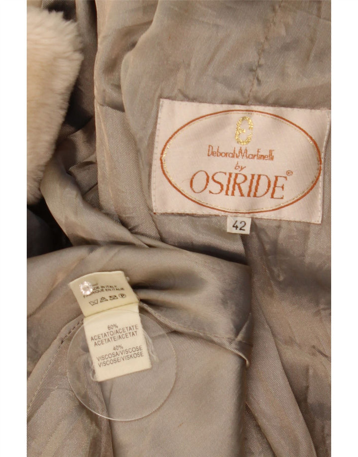 Soprabito oversize da donna vintage in pelliccia sintetica IT 42 Acetato beige medio