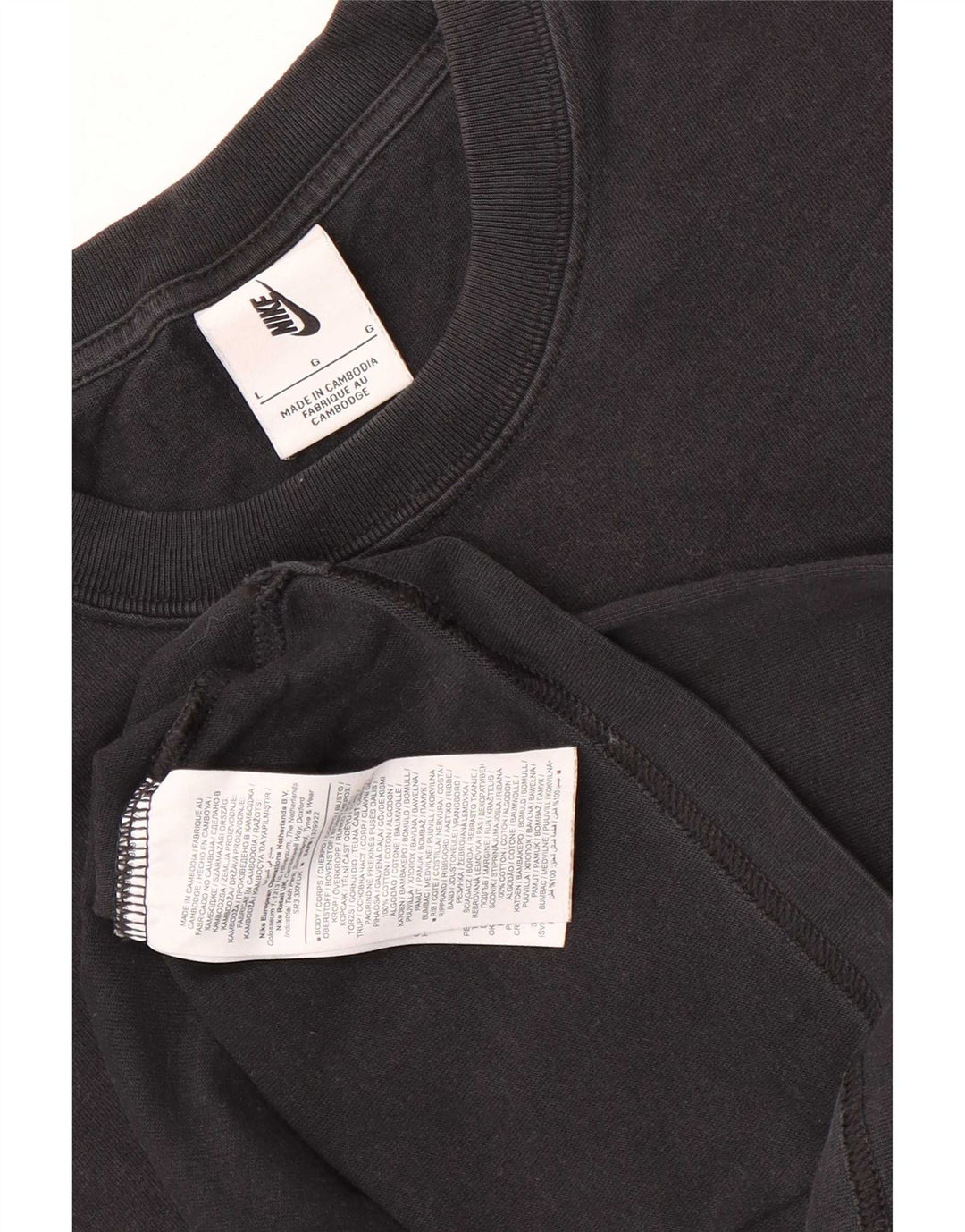 T-shirt da uomo Nike Top grande in cotone nero