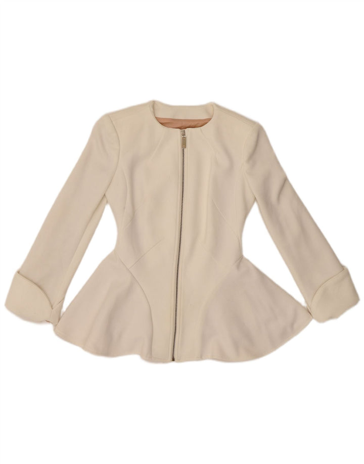 Giacca Blazer Donna Full Zip Elisabetta Franchi IT 38 XS Poliestere Bianco