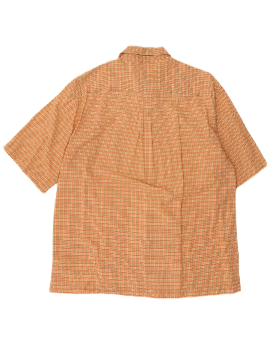 Camicia a maniche corte da uomo Timberland in cotone a quadri arancione medio