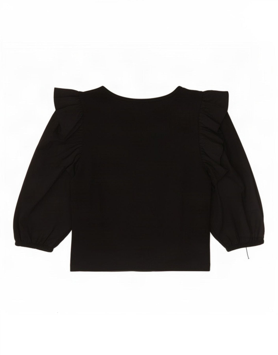 Top corto Zara da donna con maniche a 3/4 UK 12, cotone nero medio