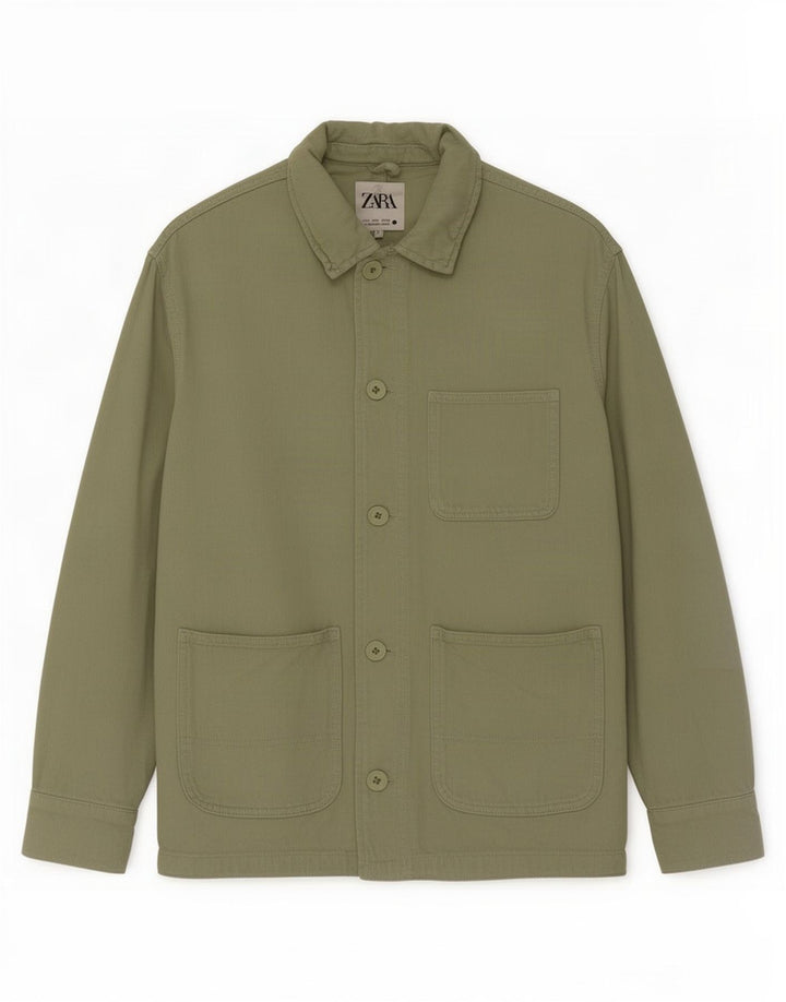 Giacca utility da uomo Zara UK 36 piccola in cotone verde