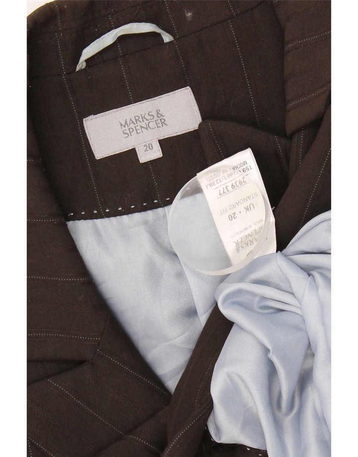 Cappotto da donna Marks & Spencer UK 20 2XL Poliestere gessato marrone