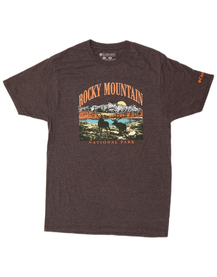 T-shirt grafica da uomo Columbia Top in cotone grigio medio