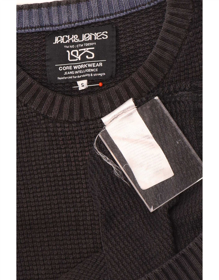 Maglione maglione girocollo da uomo Jack & Jones piccolo cotone nero