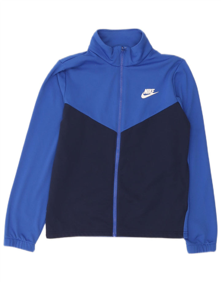 Giacca superiore della tuta da ragazzo Nike 12-13 anni Large Blu Navy Colourblock