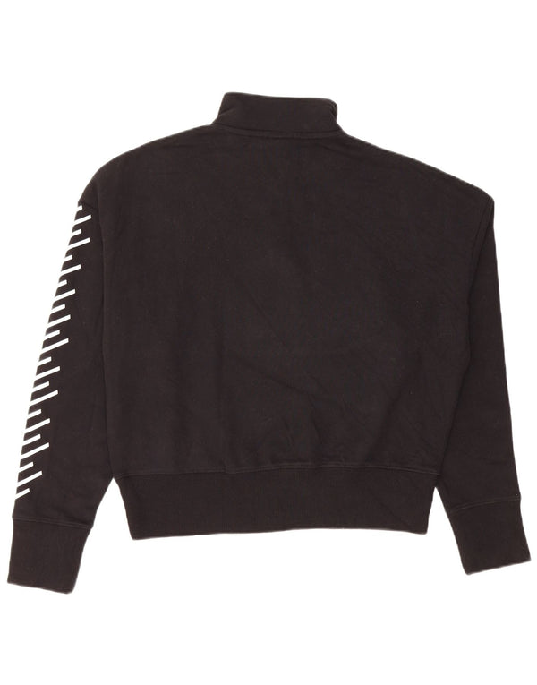 Felpa da donna con collo con zip e grafica corta Superdry, taglia UK 12, media, nera