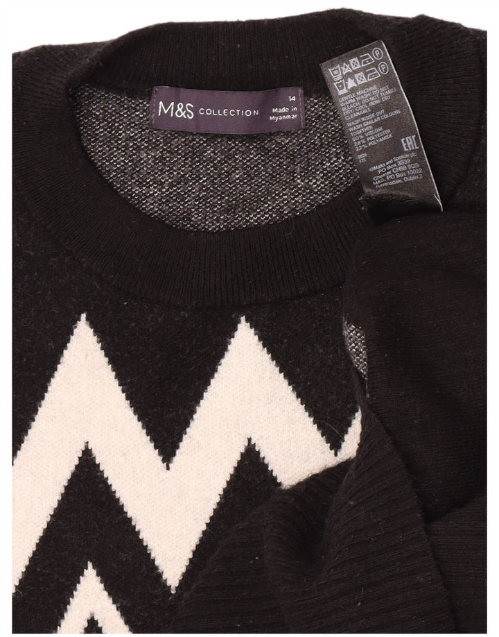 Maglione maglione girocollo da donna Marks & Spencer UK 14 medio nero