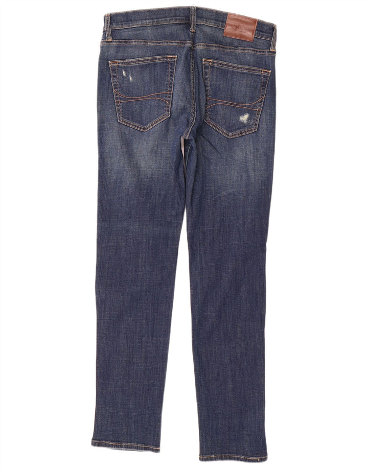 HOLLISTER Jeans slim invecchiati da uomo W33 L32 in cotone blu