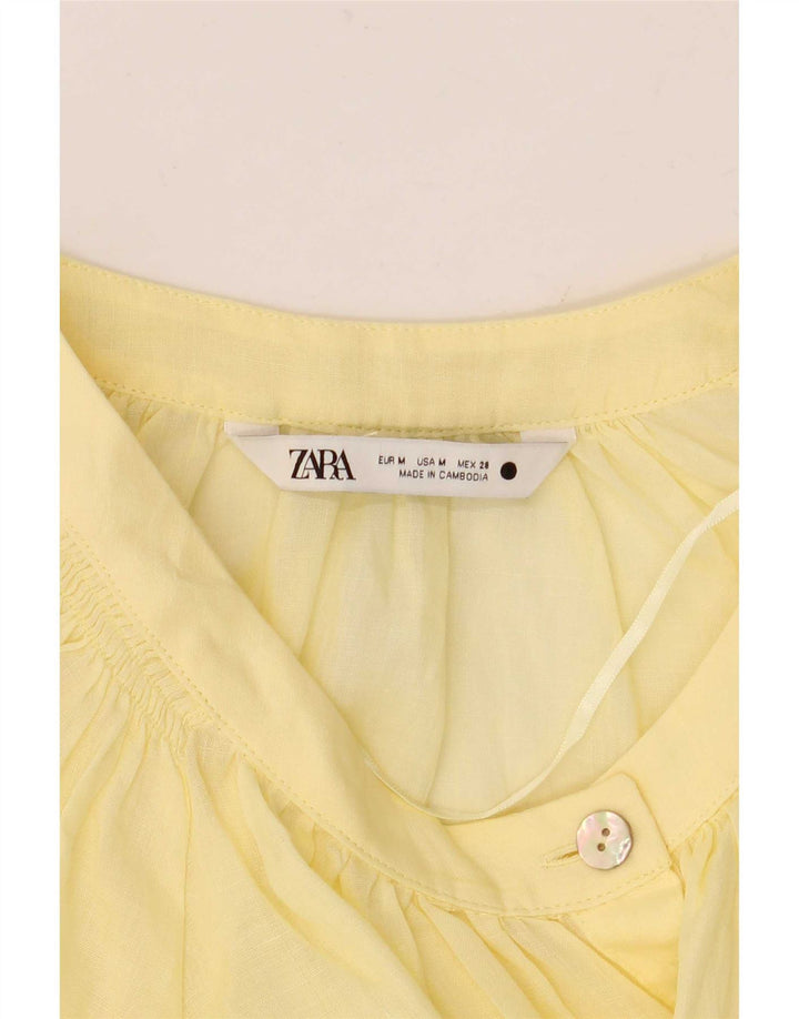 Camicetta oversize a maniche lunghe da donna Zara UK 14 Giallo medio