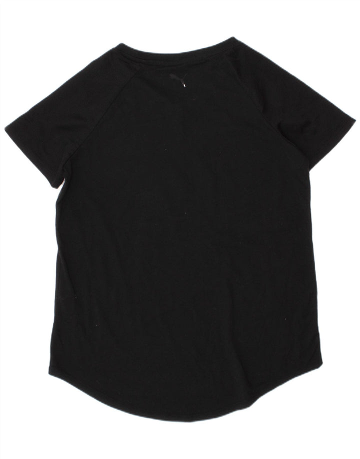 T-shirt grafica Puma per ragazze, 12-13 anni, grande, nera, in poliestere