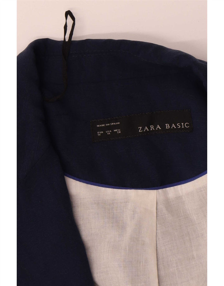 Giacca blazer aperta da donna con maniche a 3/4 Zara UK 14 blu navy medio