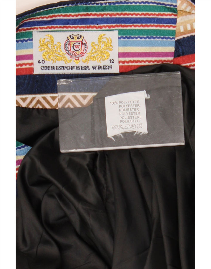 Soprabito da donna Christopher Wren UK 12 Medio blu navy retrò geometrico