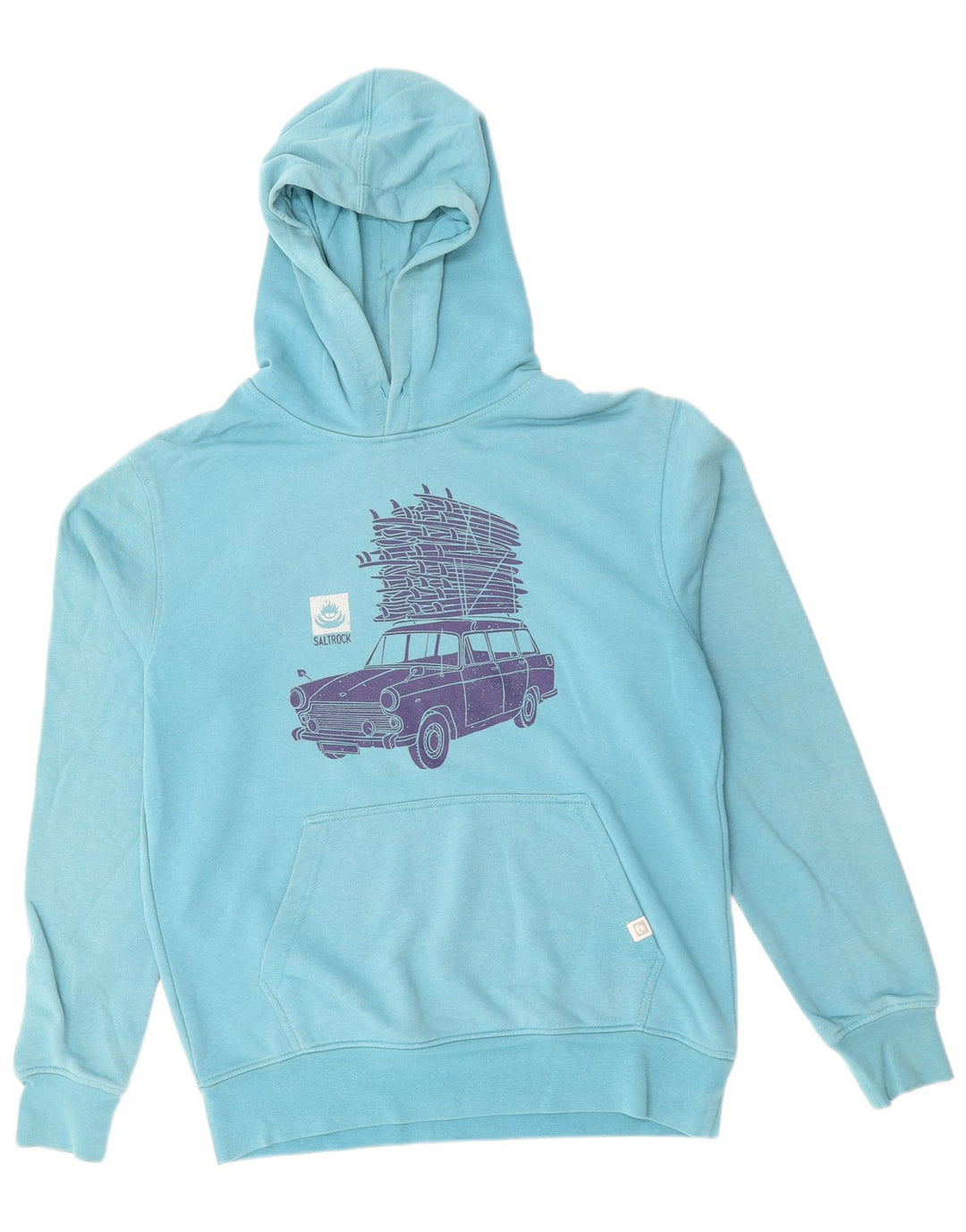 SALTROCK Maglione con cappuccio grafico da uomo in cotone blu medio