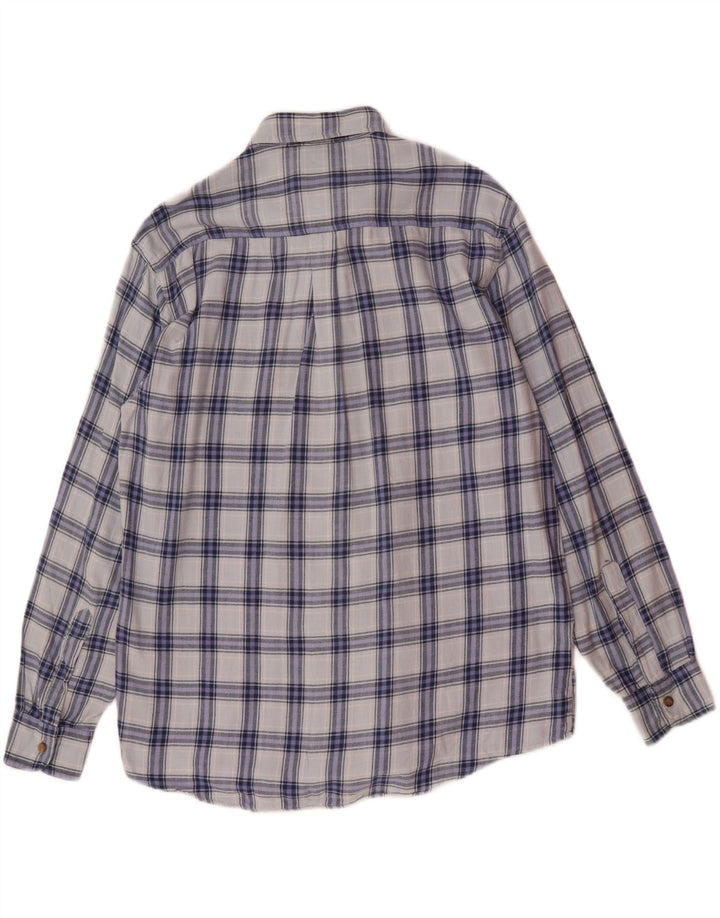 VINTAGE Mens Flannel Shirt Large Blue Check Cotton Vintage Vintage and Second-Hand Vintage from Messina Hembry 