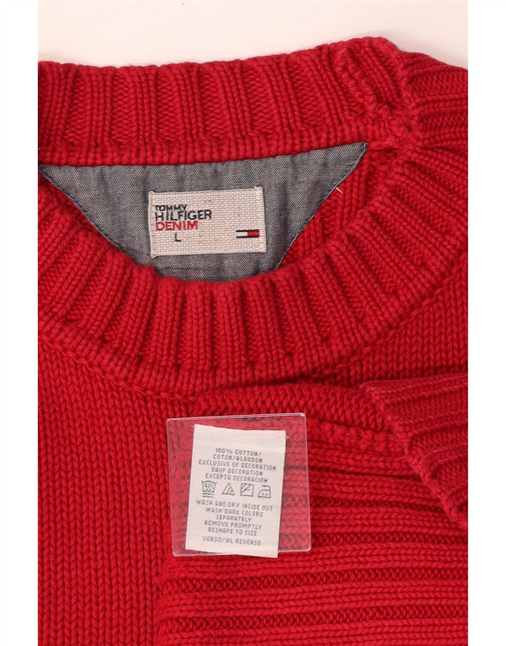 TOMMY HILFIGER Maglione maglione girocollo con grafica da uomo grande rosso classico