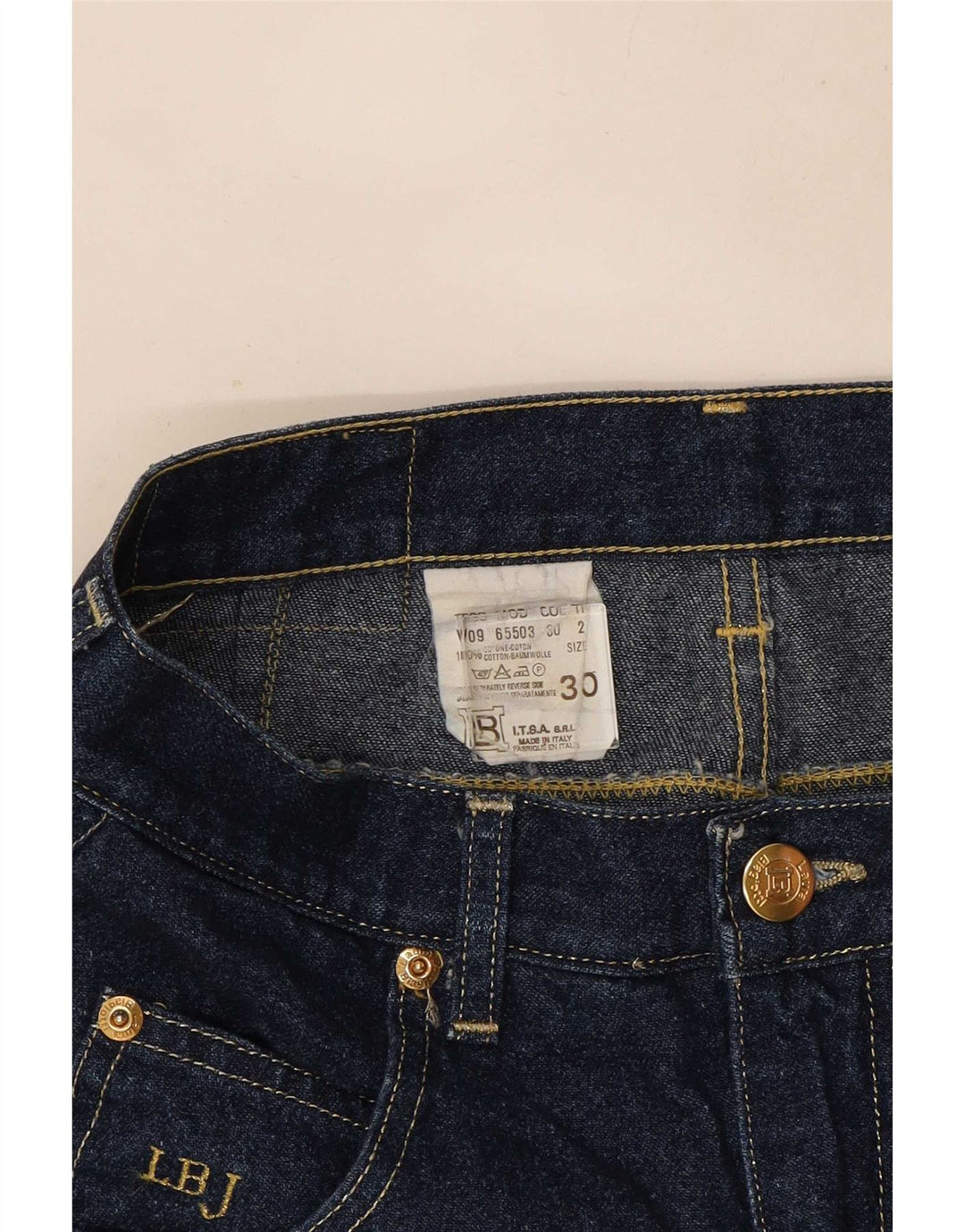 Pantaloncini di jeans da donna Laura Biagiotti W30 cotone blu navy medio